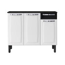 Balcão Cozinha em Aço 3 Portas 1 Gaveta 105cm com Tampo Rose Itatiaia