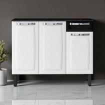 Balcão Cozinha em Aço 3 Portas 1 Gaveta 105cm com Tampo Rose Itatiaia