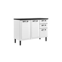 Balcão Cozinha em Aço 3 Portas e 2 Gavetas 120cm com Tampo New Premium Itatiaia