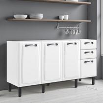 Balcão Cozinha em Aço 4 Portas 2 Gavetas 160cm sem Tampo New Premium Itatiaia Branco
