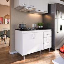 Balcão Cozinha em Mdp Para Cooktop 1,20m 5 Bocas 2 Portas E 3 Gavetas Turim Lojas Movelove Balcão Cozinha em Mdp Para Cooktop 1,20m 5 Bocas 2 Portas E 3 Gavetas Turim Lojas Movelove