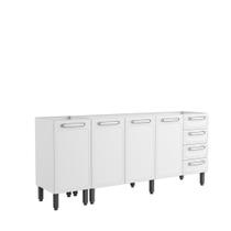 Balcão Cozinha Evidence Bertolini 2.00 Mt 100% Aço - 4 Portas- 4 Gavetas - Branco