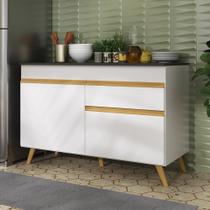 Balcão Cozinha Gabinete Pia 120 cm 2 Portas 1 Gaveta Veneza GW Multimóveis Branco