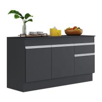 Balcão Cozinha Gabinete Pia 150cm 3 Ptas Preto/branco Balcão Cozinha Gabinete Pia 150cm 3 Ptas Preto/branco