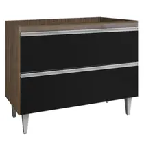 Balcão Cozinha Gabinete Pia 1m 2 Portas Madeira Freijó Preto