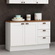 Balcão Cozinha Genialflex Provençal Branco Com Tampo Ébano