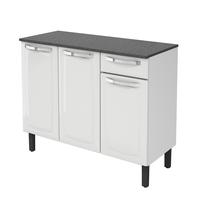Balcão Cozinha Itatiaia Rose com Gavetas e Porta Branco 105cm