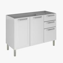 Balcao Cozinha Itatiaia Tarsila 3 Portas 2 Gavetas Branco