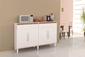 Balcao cozinha Madri 4 portas + 2 gavetas cor Branco Canela Balcao cozinha Madri 4 portas + 2 gavetas cor Branco Canela