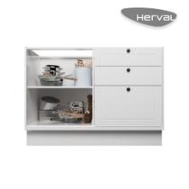 Balcão Cozinha MDF Herval Viana, 1 Porta e 3 gavetas, Branco Ártico, com divisor de talheres, 120 cm Balcão Cozinha MDF Herval Viana, 1 Porta e 3 gavetas, Branco Ártico, com divisor de talheres, 120 cm