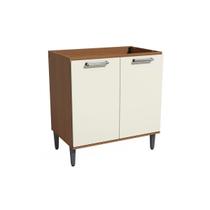 Balcão Cozinha Modulado Linna T721 c/ 2 Portas s/Tampo 80cm Canela/Off White Kappesberg