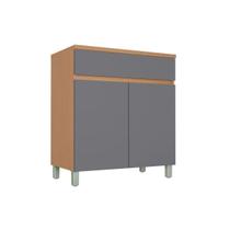 Balcão Cozinha Nesher Realeza c/ 2 Portas 1Gav 80cm Carvalho/Titânio