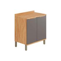 Balcão Cozinha p/ Cooktop c/ Tampo Sauvignon c/ 2 Portas 80cm Amendoa/Grafite - Ronipa