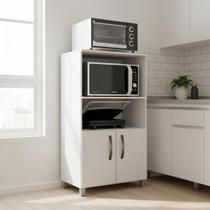 Balcão Cozinha para Forno Elétrico Micro-ondas Multiuso com 2 Portas e 4 Pés Helena 65x120cm
