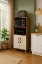 Balcão Cozinha para Forno Elétrico/Microondas Multiuso 2 Portas e 4 Pés