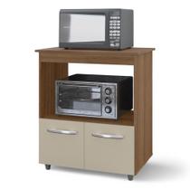 Balcão Cozinha Para Forno Micro-ondas Multiuso Angel 02 Portas Savana Off White - Desk Design