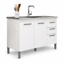 Balcão Cozinha Para Pia 120cm Sem Tampo 2 Portas 3 Gavetas EdeCasaMoveis Balcão Cozinha Para Pia 120cm Sem Tampo 2 Portas 3 Gavetas EdeCasaMoveis