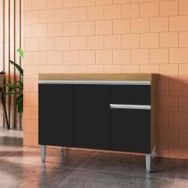 Balcão Cozinha Tatiane 3 Portas 1 Gaveta 100cm AJL Móveis Balcão Cozinha Tatiane 3 Portas 1 Gaveta 100cm AJL Móveis