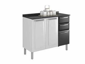 Balcão Cozinhas Itatiaia Luce - 3 Portas e 2 Gavetas - Preto