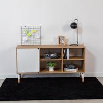 Balcão Credenza 1 Porta 1 Gaveta 136cm Home Office Flexus