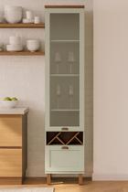 Balcão Cristaleira Para Cozinha com Porta de Vidro Provençal Iluminata