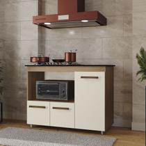 Balcão Dália Para Cooktop 5 Bocas 3 Portas Cozinha MB1 120cm