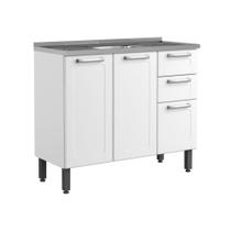 Balcão de Aço com Pia 3 Portas 2 Gavetas Múltipla Bertolini