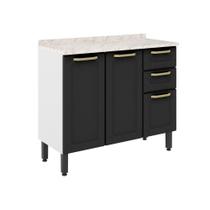 Balcão de Aço com Tampo 3 Portas 2 Gavetas Colors Bertolini