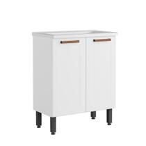 Balcão de Aço e Cuba para Banheiro 2 Portas Natura Bertolini