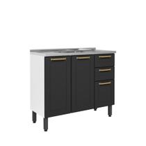 Balcão de Aço Pia 3 Portas 2 Gavetas Colors Bertolini