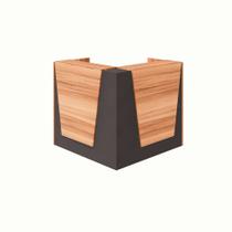 Balcão de Atendimento em L Recepção Nogal Sevilha e Preto 121 cm Balcão de Atendimento em L Recepção Nogal Sevilha e Preto 121 cm