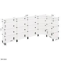 Balcão de Atendimento L Modulado em Vidro 2,00 x 1,10 x 1,00