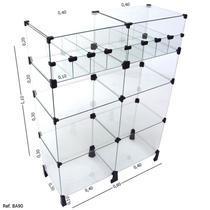 Balcão de Atendimento Modulado em Vidro - 0,80 x 1,10 x 0,30