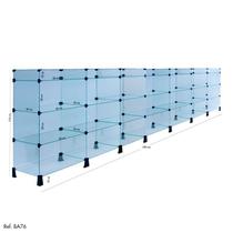 Balcão de Atendimento Modulado em Vidro - 3,50 x 1,10 x 0,30
