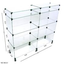 Balcão de Atendimento Modulado em Vidro com Porta Bijuteria - 1,20 x 1,10x 0,30 - Tatinet