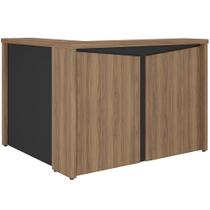 Balcão de Atendimento Para Recepção em L Unik A02 Nogal Preto - Lyam Decor