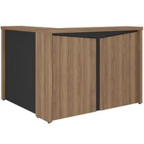 Balcão de Atendimento Para Recepção em L Unik A02 Nogal Preto - Lyam Decor