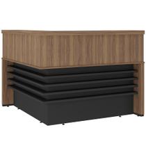 Balcão De Atendimento Para Recepção Escritório Atria Executiva A02 Nogal Preto - Lyam Decor