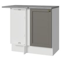 Balcão De Canto 1 Porta Branco/cinza Vik Madesa Branco/cinza
