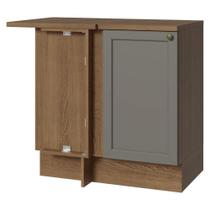 Balcão De Canto 1 Porta Rustic/cinza Vik Madesa Rustic/cinza