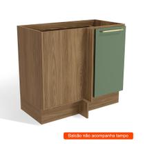 Balcão de Canto Botanic 1 PT Nogueira e Verde Oliva Balcão de Canto Botanic 1 PT Nogueira e Verde Oliva