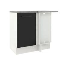 Balcão de Canto Madesa Agata 1 Porta Branco Preto Balcão de Canto Madesa Agata 1 Porta Branco Preto