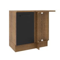 Balcão de Canto Madesa Agata 1 Porta Rustico Preto Balcão de Canto Madesa Agata 1 Porta Rustico Preto