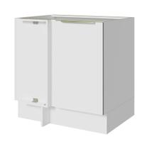 Balcão de Canto Madesa Lux 1 Porta (Sem Tampo) - Branco/Branco Veludo Balcão de Canto Madesa Lux 1 Porta (Sem Tampo) - Branco/Branco Veludo