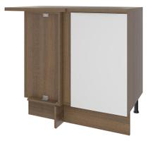Balcão de Canto Madesa Stella 1 Porta - Rustic/Branco Balcão de Canto Madesa Stella 1 Porta - Rustic/Branco