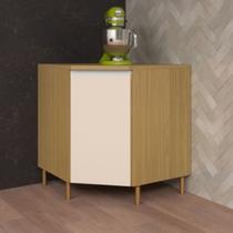 Balcão de Canto Obliquo 80cm - Canary/Off White - Giorgia Móveis Sul