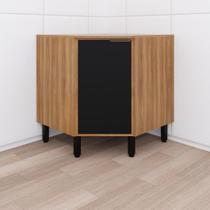 Balcão de Canto Obliquo Nogal Preto - Thalita Móveis Sul