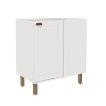 Balcão de Canto para Cozinha 1 Porta sem Tampo Iluminata Branco Balcão de Canto para Cozinha 1 Porta sem Tampo Iluminata Branco