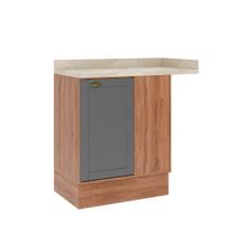 Balcão de Canto Para Cozinha Com Tampo e Prateleira 94 cm