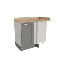 Balcão de Canto Reto 1 Porta Arizona CabeCasa MadeiraOriginals Cinza/Branco
